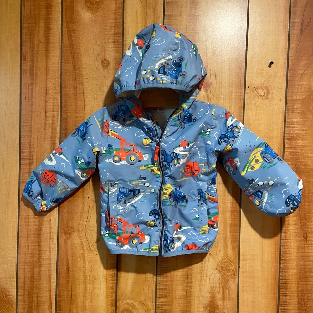 Baby Boden Tractor Pack-Away Rain Jacket